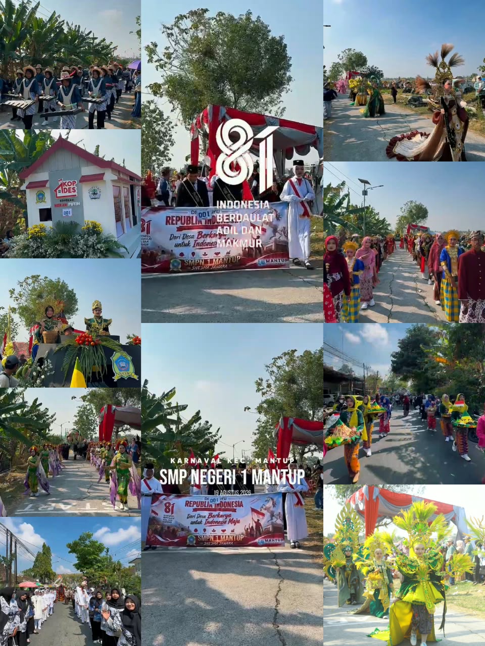 Semarak HUT ke-81 Kemerdekaan Republik Indonesia, SMP Negeri 1 Mantup Tampilkan Karnaval “Dari Desa Berkarya untuk Indonesia Maju”